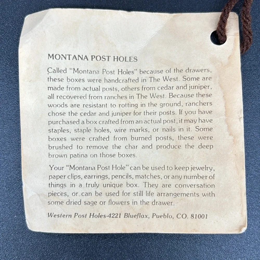 Montana Post Holes Jewelry Box